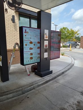 Drive-thru point of sale display installation